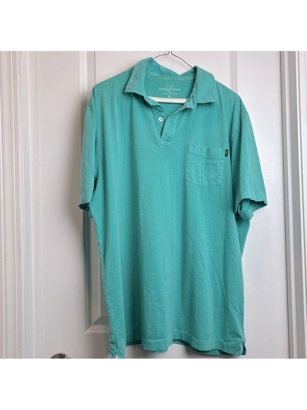 Vineyard Vines Mens XL Sea-foam Green Slim Fit Cotton Collared Shirt w pocket
